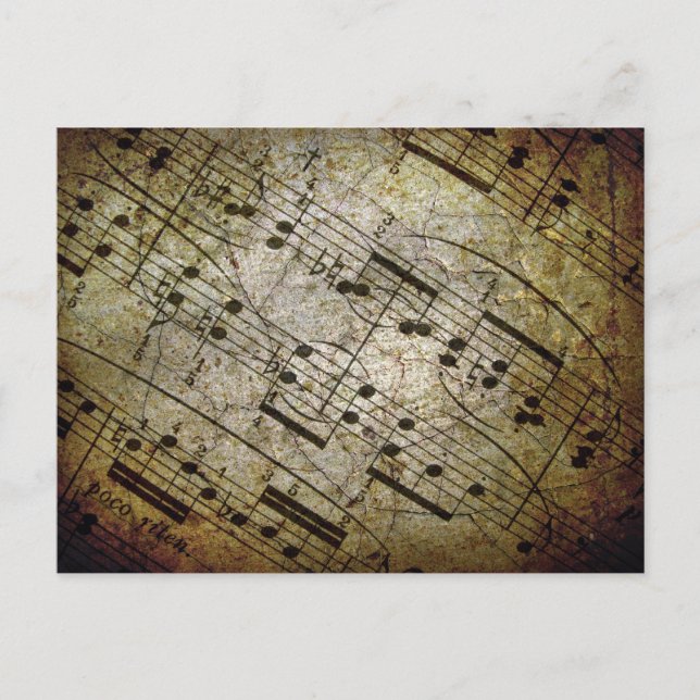 Old sheet musical score, grunge music notes (Front)