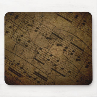 Old sheet musical score, grunge music notes mouse pad