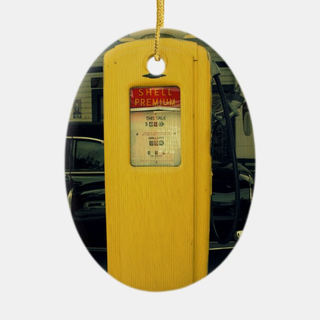 Old Shell Pump Ceramic Ornament (Front)