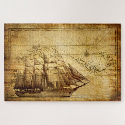 Old Ship Map 1000 Puzzle