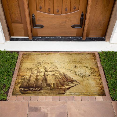 Old Ship Map Doormat