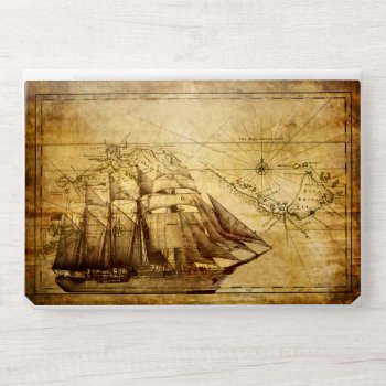 Old Ship Map Hp Laptop Skin by FantasyCases at Zazzle