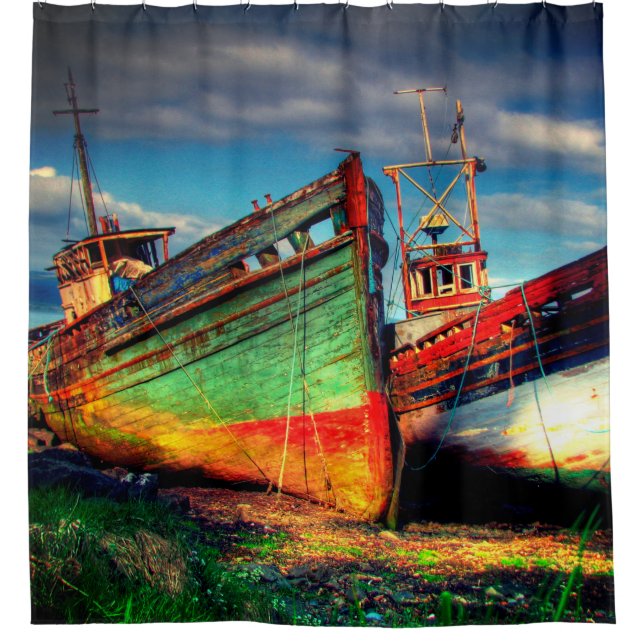 Old Ship Wreck Shower Curtain (Front)