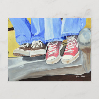 Old Shoes and Old Car Postcard