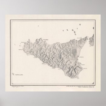 Old Sicily Italy Map (1943)  Poster by Alleycatshirts at Zazzle
