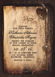 Old Fashioned Wedding Invitations Zazzle Old Skeleton Key Vintage And Gothic Wedding Invitation