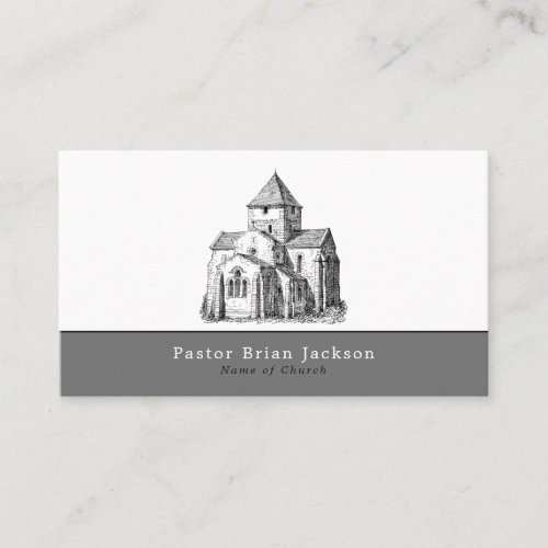 Old Sketched Church Christianity Religious Business Card