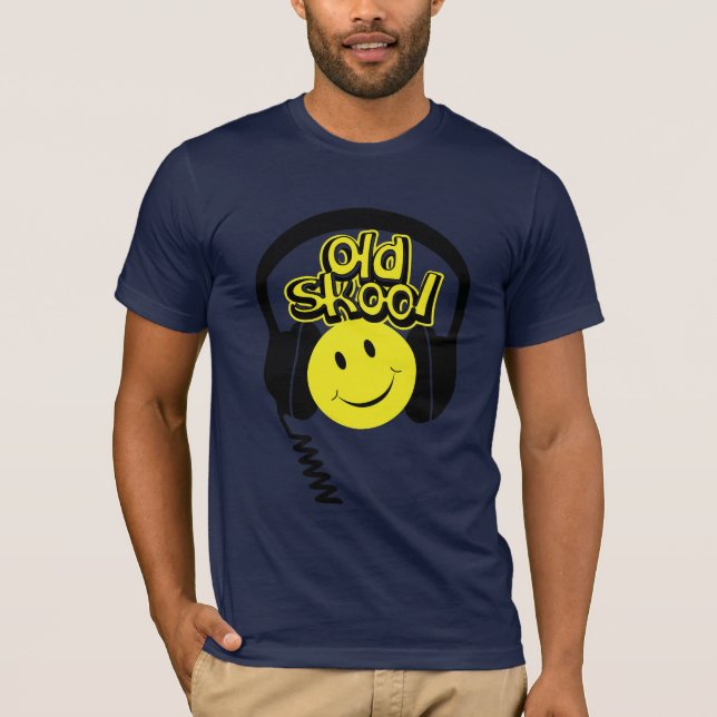 Old skool dj simile headphones t-shirt (Front)