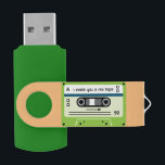 Old Skool Green Cassette Mix Tape Flash Drive<br><div class="desc">Old Skool Green Cassette Tape "Mix Tape" USB Flash Drive. Write a different message on side A and side B. Create a sense of nostalgia for those 80's & 90's music lovers. Share photos and videos as well as your favorite tunes. Add your own messages and playlists for a truly...</div>