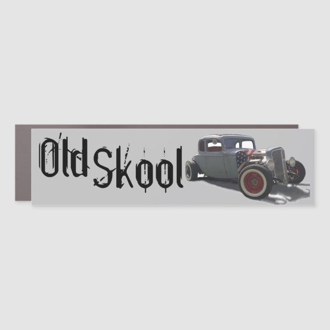 Old Skool Maybelline Hot Rod Car Magnet (Front)