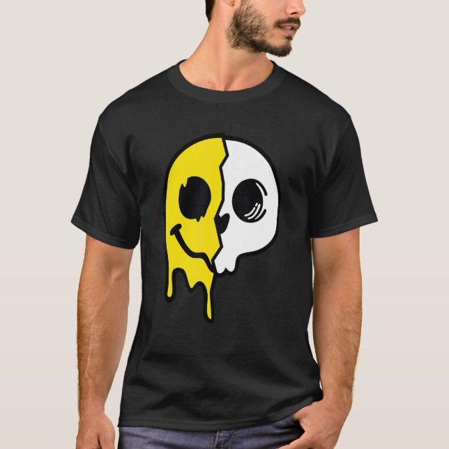 Old Skool Skull Face  Original Raver  Love Raving  T-Shirt (Front)