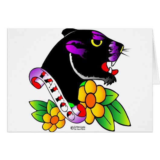 Old Skool Tattoo Black Panther Cards (Front Horizontal)