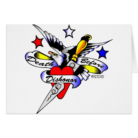 Old Skool Tattoo Eagle Dagger & Heart Cards (Front Horizontal)