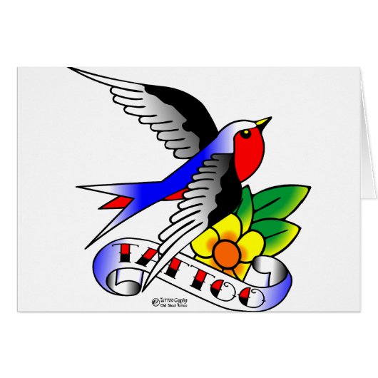Old Skool Tattoo Swallow Cards (Front Horizontal)