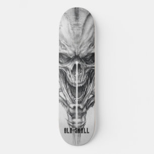 Old Skull Sketch Skateboard