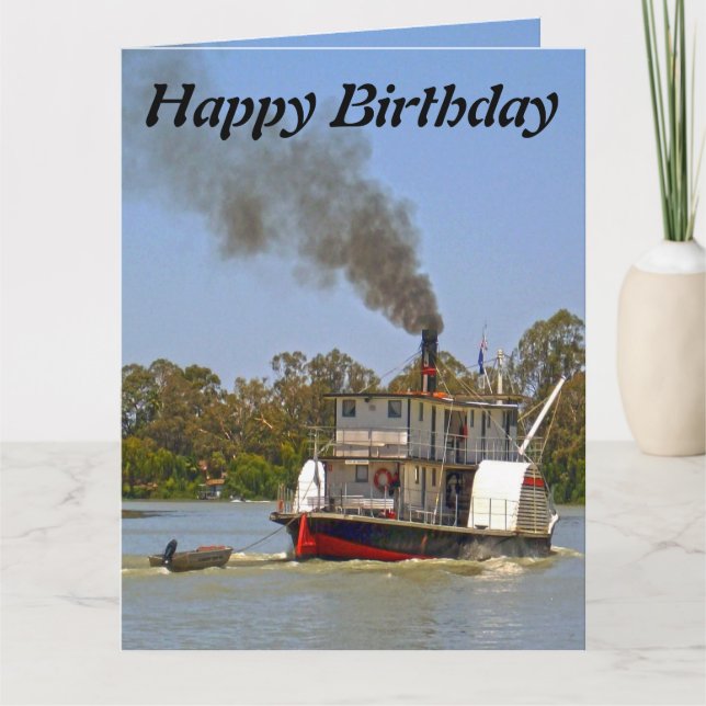 Old Smoky Paddle Steamer On River Murray, Card (Front)