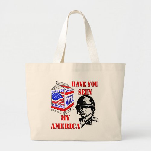Old Soldier Have You Seen My Missing America Large Tote Bag
