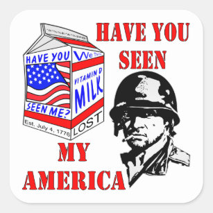 Old Soldier Have You Seen My Missing America Square Sticker
