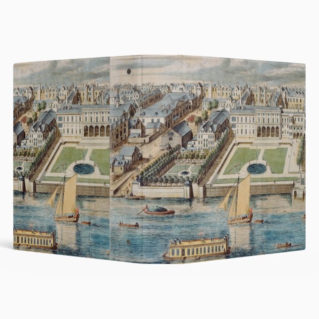 Old Somerset House on the Strand, engraved by Jean 3 Ring Binder (Background)