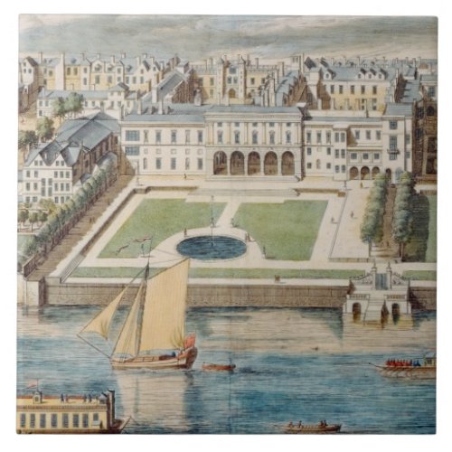 Old Somerset House on the Strand engraved by Jean Ceramic Tile