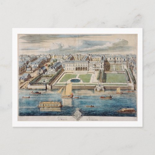 Old Somerset House on the Strand engraved by Jean Postcard