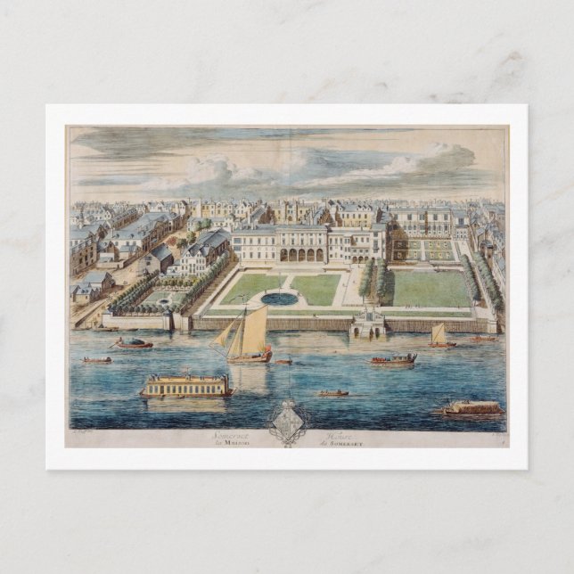Old Somerset House on the Strand, engraved by Jean Postcard (Front)