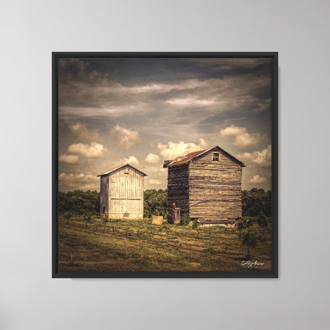 Old Southern Tobacco Barns Canvas Print (Front)