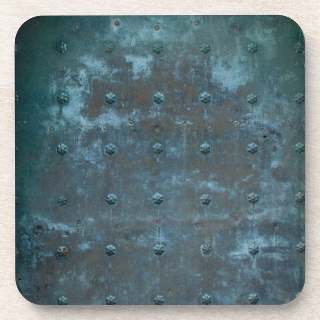 Old Spanish Copper Tarnished Metal Door Coaster (Front)