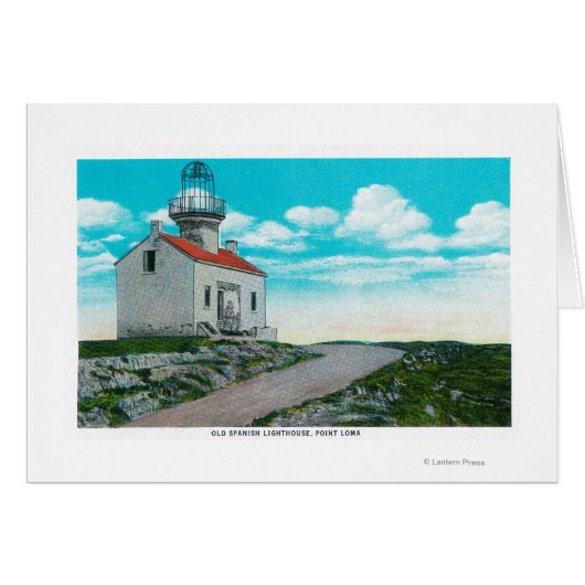 Old Spanish Lighthouse at Point Loma Cards (Front Horizontal)
