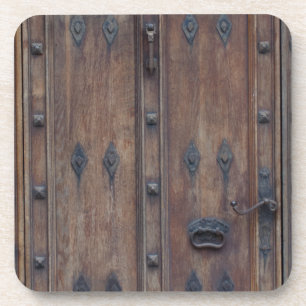 Old Spanish Wooden Door with Bolts Beverage Coaster