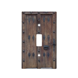 Old Spanish Wooden Door with Bolts Light Switch Cover