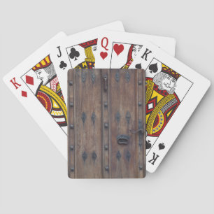 Old Spanish Wooden Door with Bolts Poker Cards