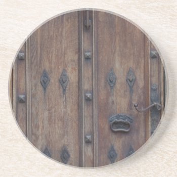 Old Spanish Wooden Door With Bolts Sandstone Coaster by pjwuebker at Zazzle