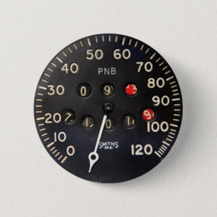 Old speedometer gauge from a vintage race car button