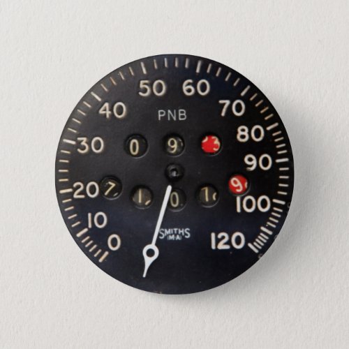 Old speedometer gauge from a vintage race car button