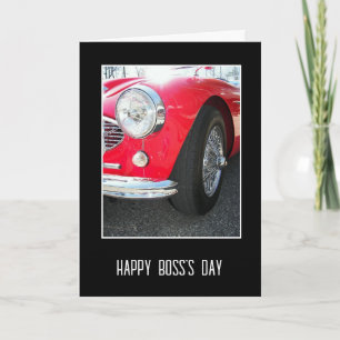 Old Sports Car Boss's Day  Letterpress Thank You Card