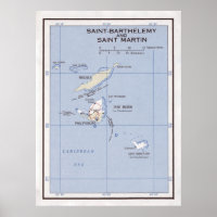 Old St Martin, Anguilla & St Barts Island Map