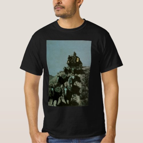 Old Stage Coach of the Plains by Remington T_Shirt