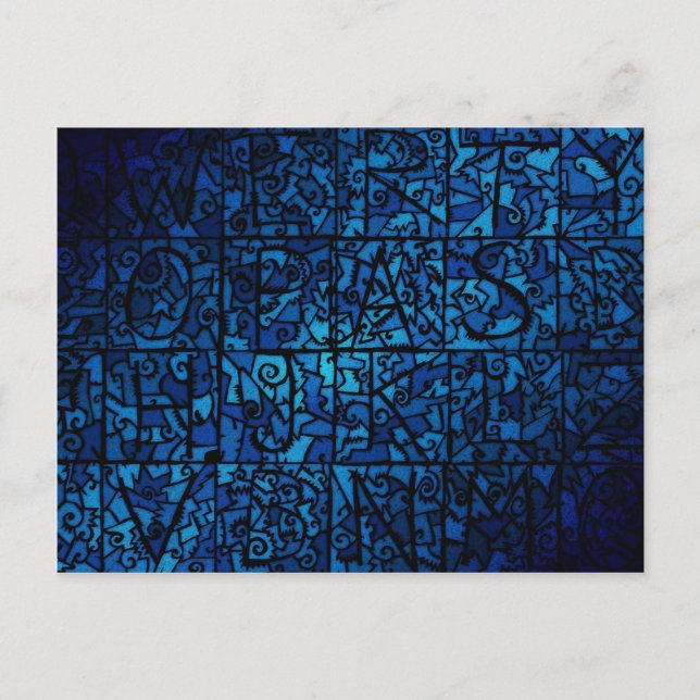 Old stained-glass window postcard (Front)