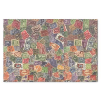Old Stamps Graphic Tissue Paper by PaintedDreamsDesigns at Zazzle