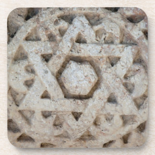 Old Star of David carving, Israel Beverage Coaster