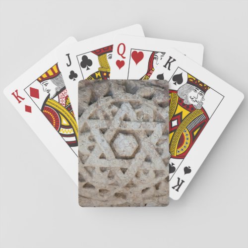 Old Star of David carving Israel Poker Cards
