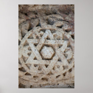 Old Star of David carving, Israel Poster