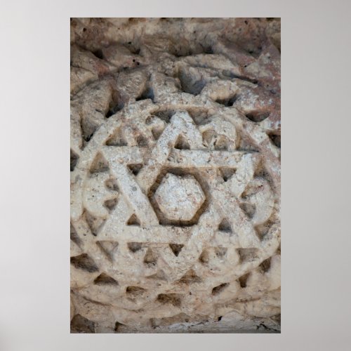 Old Star of David carving Israel Poster