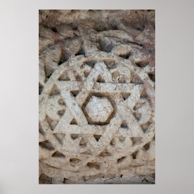 Old Star of David carving, Israel Poster (Front)