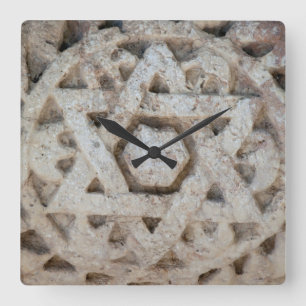 Old Star of David carving, Israel Square Wall Clock
