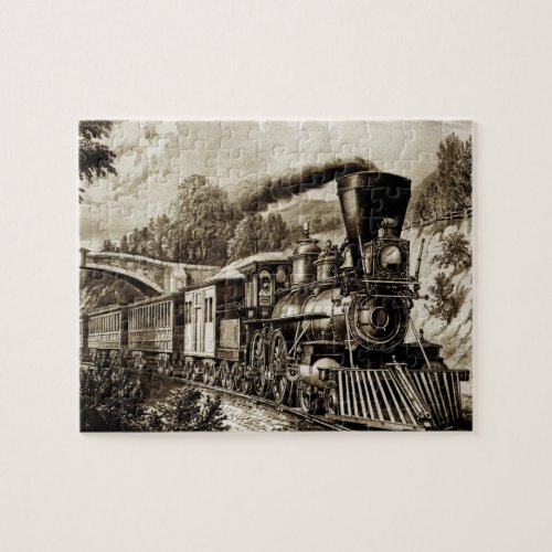 Old Steam Engin Train Railroad Railway Jigsaw Puzzle
