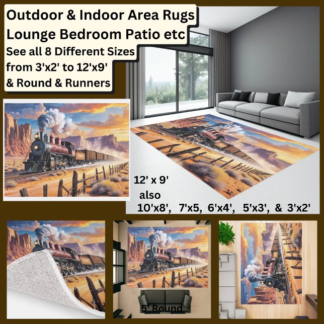 Old Steam Engine Locomotive Train in Desert Rug (Creator Uploaded)