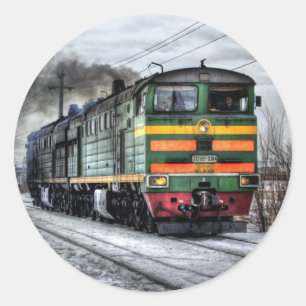 Old Steam Engine Locomotive Train Photo Classic Round Sticker