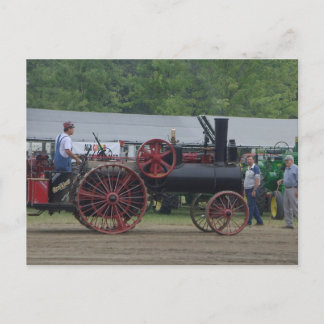 Old Steam Engine Tractor Postcard